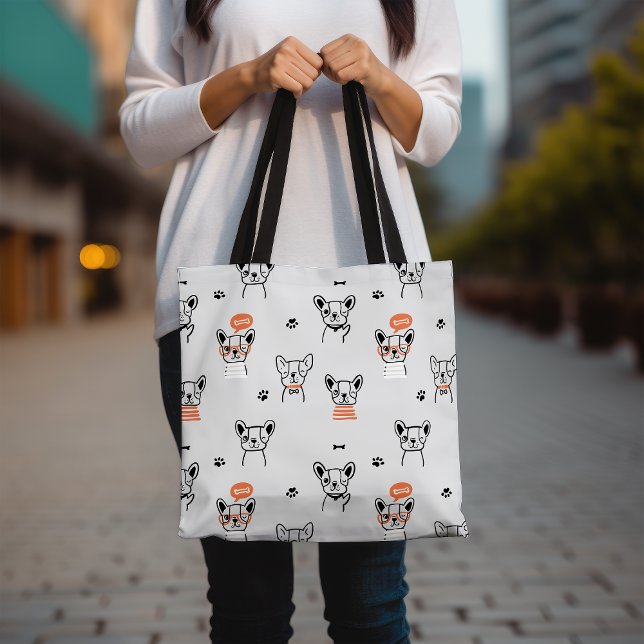 Cute French Bulldog Dog Lover Pet Themed Tote Bag (Creator Uploaded)