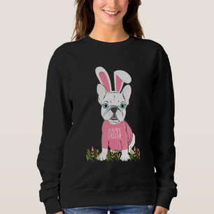Cute French Bulldog Easter Bunny Ears Graphic Sweatshirt
