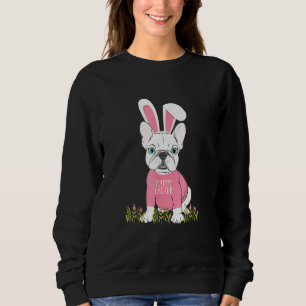 Cute French Bulldog Easter Bunny Ears Graphic Sweatshirt