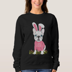 Cute French Bulldog Easter Bunny Ears Graphic Sweatshirt