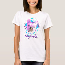Cute French Bulldog Face Pink Blue Dogaholic