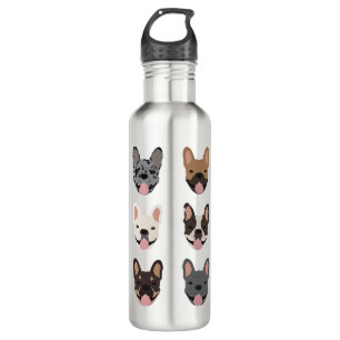 Cute French Bulldog Faces Pattern 710 Ml Water Bottle