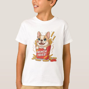 Cute French Bulldog French Fries Kawaii Art T-Shirt
