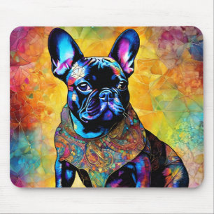 Cute French Bulldog "Frenchie" Colourful Mousepad