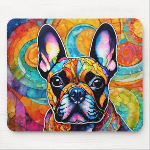 Cute French Bulldog "Frenchie" Colourful Mousepad