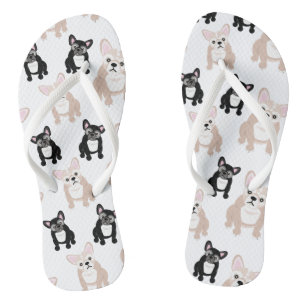 Cute French Bulldog Frenchies Pattern Flip Flops