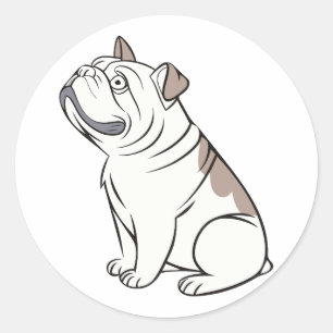 Cute French Bulldog Funny Classic Round Sticker