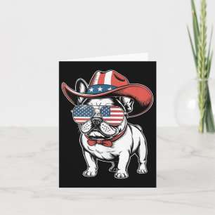 Cute French Bulldog Funny Dog Usa American Flag 4t Card