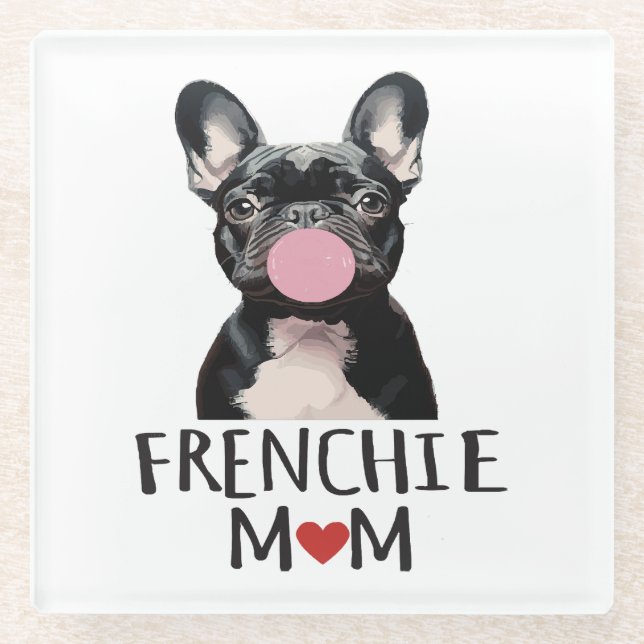 Cute French bulldog Glass Coaster (Front)