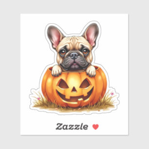 Cute French Bulldog Halloween Jack O' Lantern