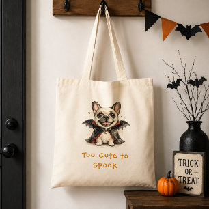 Cute French Bulldog Halloween Vampire Bat Tote Bag