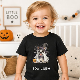 Cute French Bulldog Halloween Witch Boo Crew Baby T-Shirt