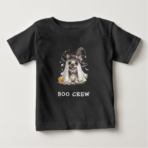 Cute French Bulldog Halloween Witch Boo Crew Baby T-Shirt