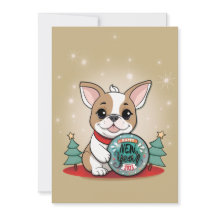 Cute French Bulldog Happy New Year Whishes