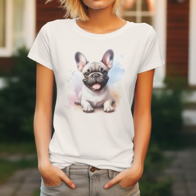 Cute French Bulldog in Watercolor T-Shirt (Creator Uploaded)