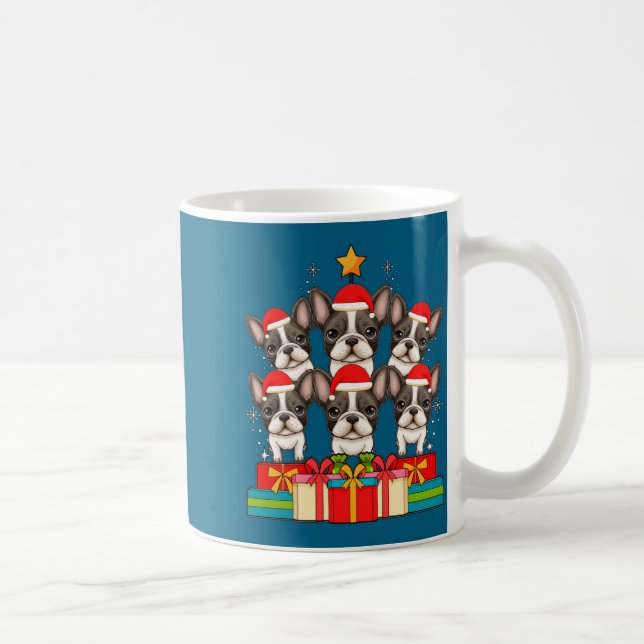 Cute French Bulldog Le Frenchie Christmas Tree Xma Coffee Mug (Right)