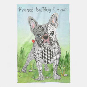 Cute French Bulldog Lover Kitchen Towel