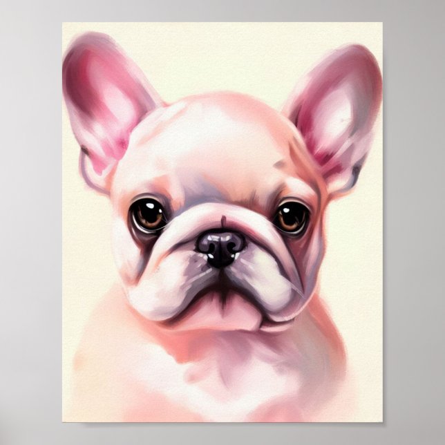Cute french bulldog painting poster (Front)