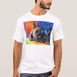 Cute French Bulldog painting Svetlana Novikova T-Shirt