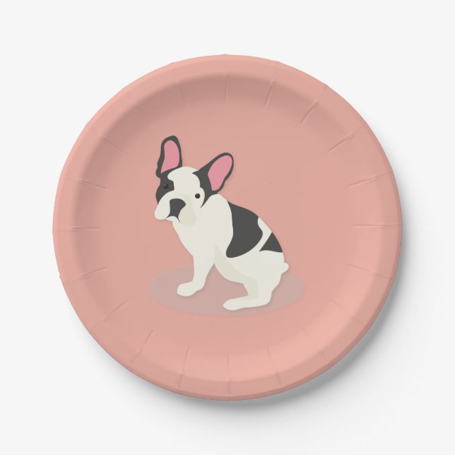 Cute French Bulldog. Paper Plate (Front)