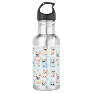 Cute French Bulldog Pastel Pattern 532 Ml Water Bottle