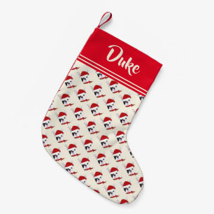 Cute French Bulldog Pattern - Personalised Small Christmas Stocking