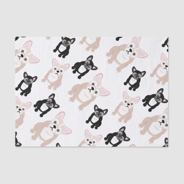 Cute French Bulldog Pattern Tissue Paper (Front)
