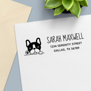 Cute French Bulldog Pet Address Self-inking Stamp