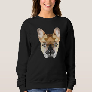 Cute French Bulldog - Polygon Art Bully Geometric Sweatshirt