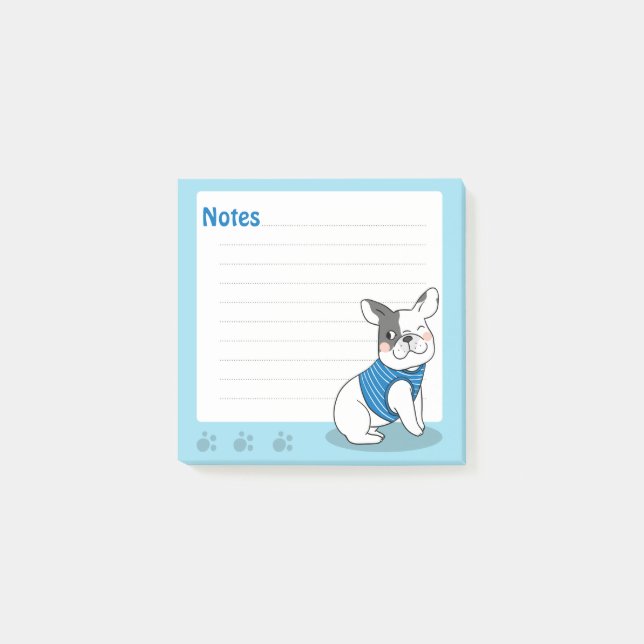 Cute French Bulldog Post-It Notes (Front)