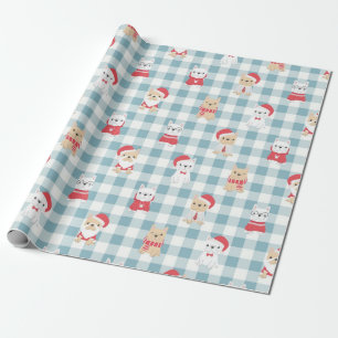 Cute French Bulldog Puppies Christmas Pattern Wrapping Paper