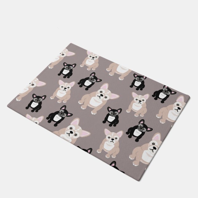Cute French Bulldog Puppies Doormat (Angled)