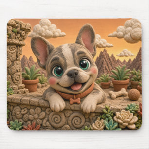 Cute French Bulldog Puppy, Baby Dog Mouse Mat