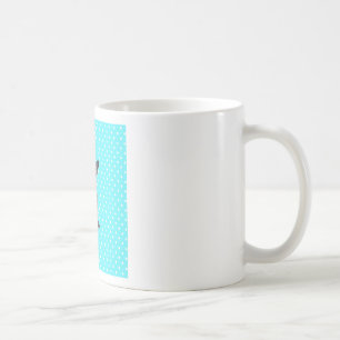Cute French Bulldog Puppy Blue Polka Dots Coffee Mug