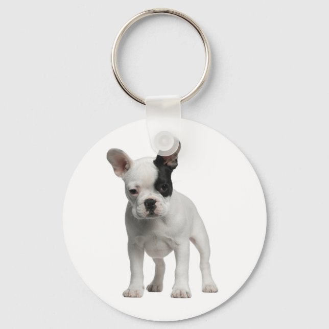 Cute French Bulldog Puppy Dog Keychain (Front)