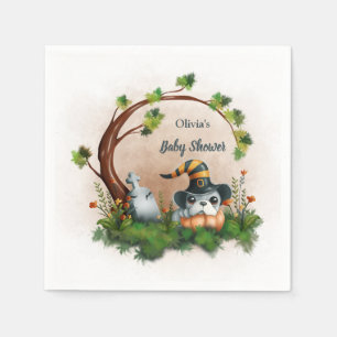 Cute French Bulldog Puppy Halloween Baby Shower Napkin