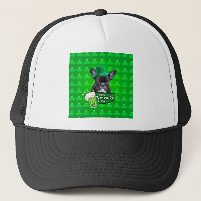 Cute French Bulldog Puppy Hat St. Patrick Day (Front)