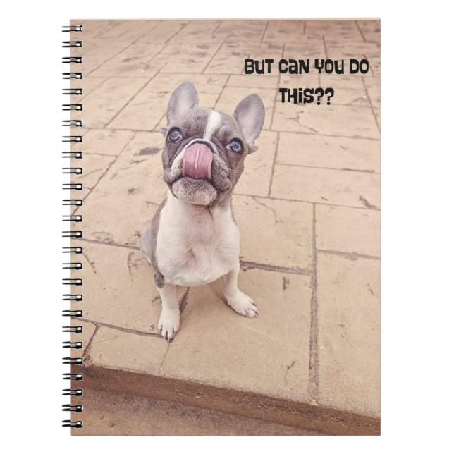Cute French Bulldog puppy journal notebook  (Front)