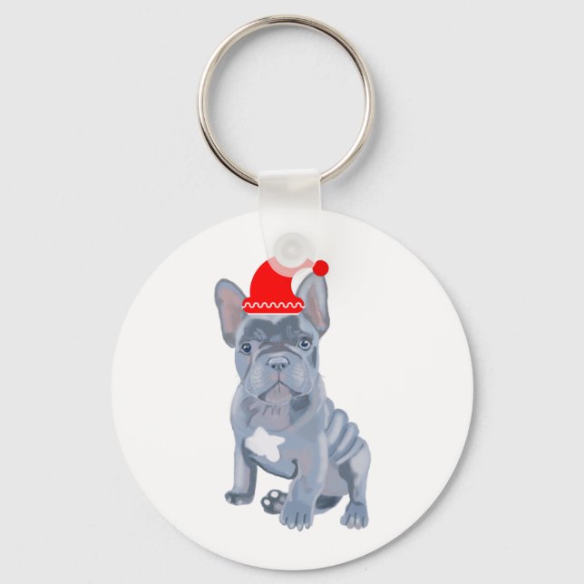 Cute French Bulldog Puppy  Key Ring (Front)