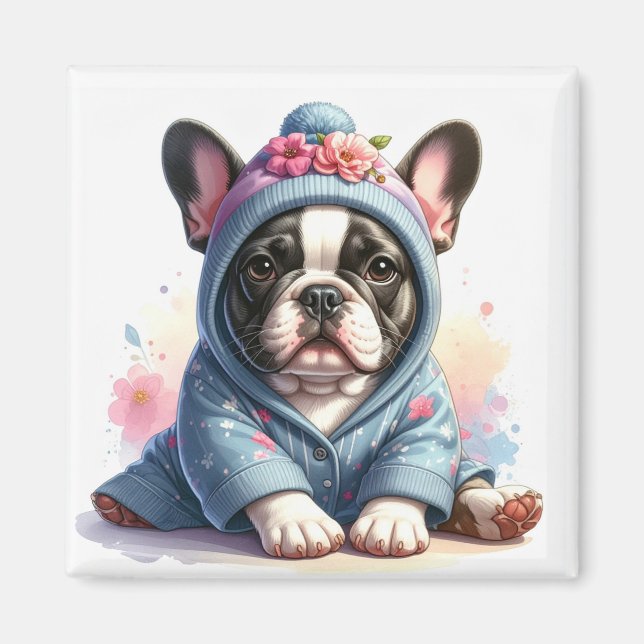 Cute French Bulldog Puppy Magnet (Front)