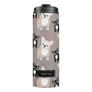 Cute French Bulldog Puppy Pattern Thermal Tumbler