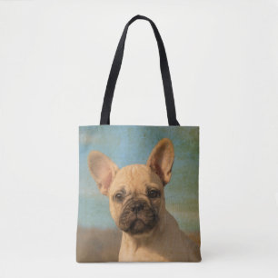 Cute French Bulldog Puppy Portrait Photo - Shopper Tote Bag