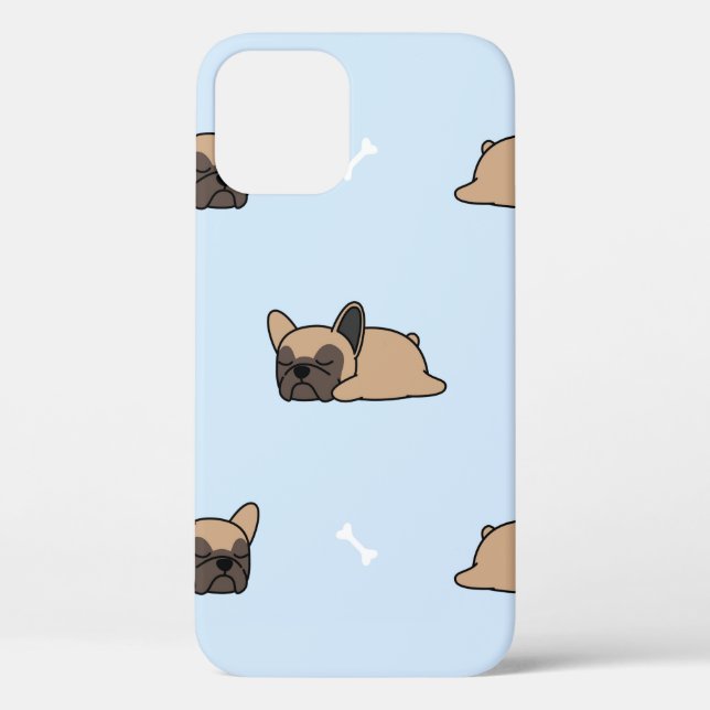 Cute french bulldog puppy sleeping seamless patter Case-Mate iPhone case (Back)