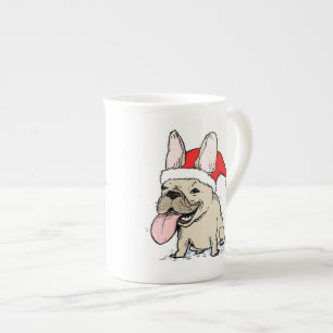 Cute French Bulldog Santa   Christmas Dog Holiday Bone China Mug