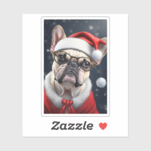 Cute French Bulldog Santa Christmas Holiday Design