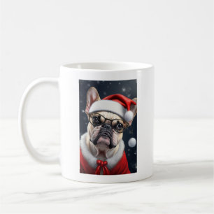 Cute French Bulldog Santa Christmas Holiday Design Coffee Mug