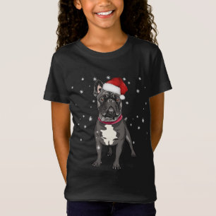Cute French Bulldog Santa Christmas T-Shirt