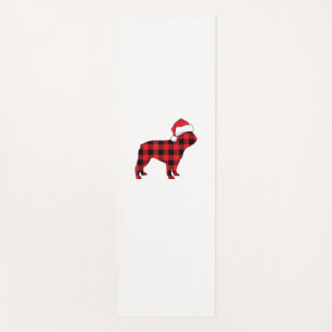Cute French Bulldog Santa Hat Christmas Red Plaid Yoga Mat