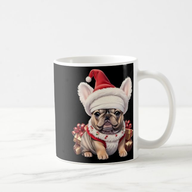 Cute French Bulldog Santa Hat Merry Christmas T Sh Coffee Mug (Right)