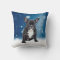 Cute French Bulldog Snow Stars Blue Christmas